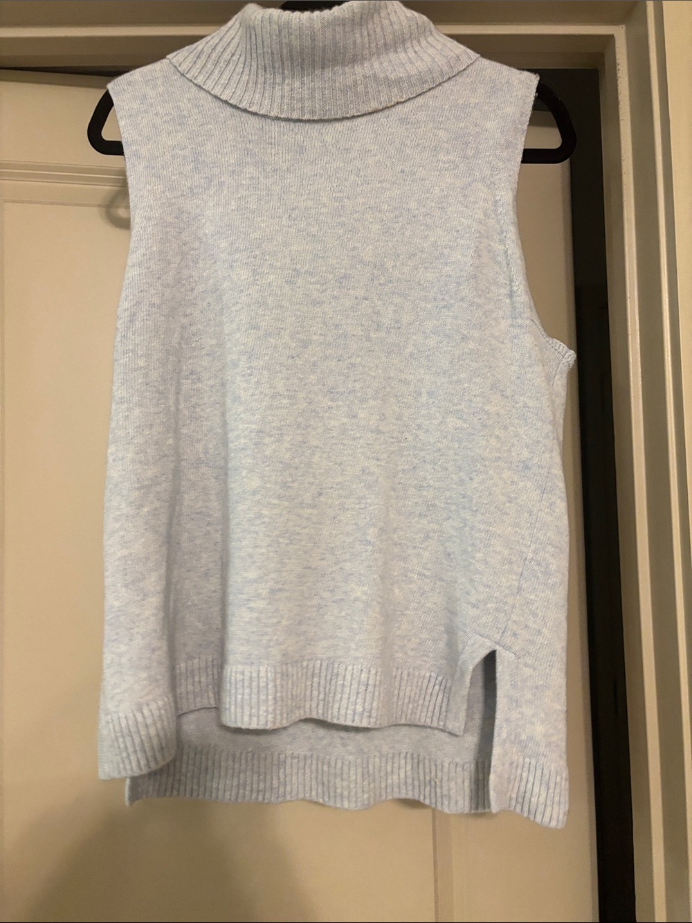 J. Crew Light Blue Sleeveless Turtleneck Sweater